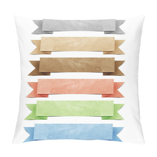 Personality  Header Origami Tag Recycled Paper Craft Stick On White Background Pillow Covers