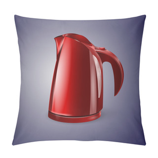 Personality  Red Electric Kettle Vector Illustration. Pillow Covers