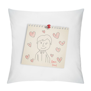 Personality  Hand Drawn Card For Father's Day Pillow Covers