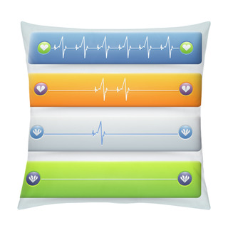 Personality  Background With Different Types Of Cardiogram Pillow Covers