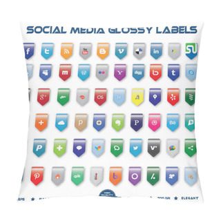 Personality  Social Media Glossy Labels Pillow Covers
