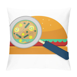 Personality  Hamburguer With Bacteria Pillow Covers
