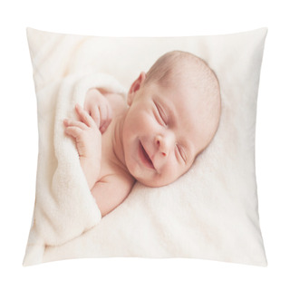 Personality  Newborn Baby Girl Asleep On A Blanket. Pillow Covers