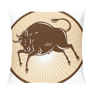 Personality  Texas Longhorn Bull Attacking Pillow Covers