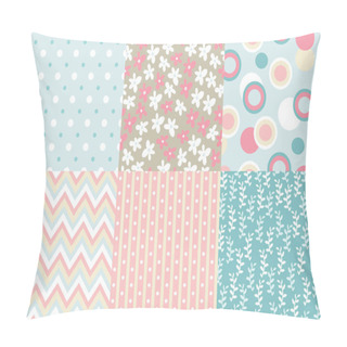 Personality  Collection Of Seamless Patterns In Pastel Color, Vector, Illustration Pillow Covers