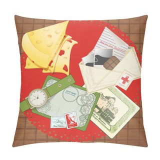 Personality  Vintage Switzerland Background  Banner Vector Illustration   Pillow Covers