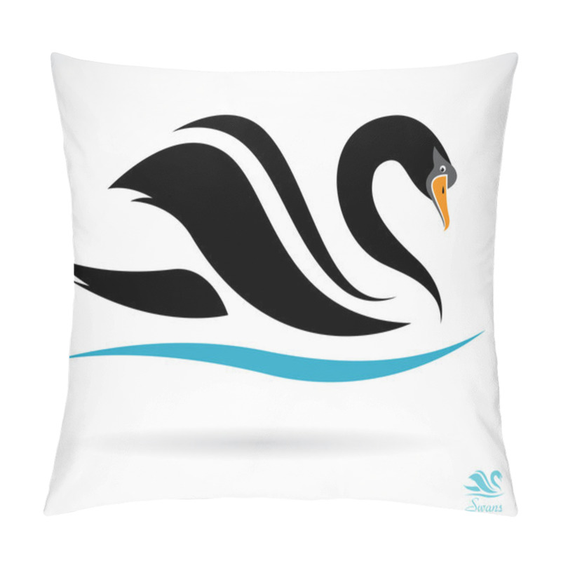 Personality  Vector Image Of A Swan Pillow Covers