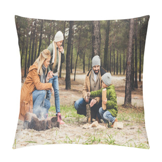 Personality  Family Making Campfire Pillow Covers