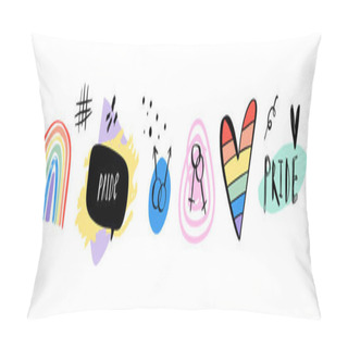 Personality  LGBT Concept. Doodle Style Vector Colorful Illustrations. Pillow Covers