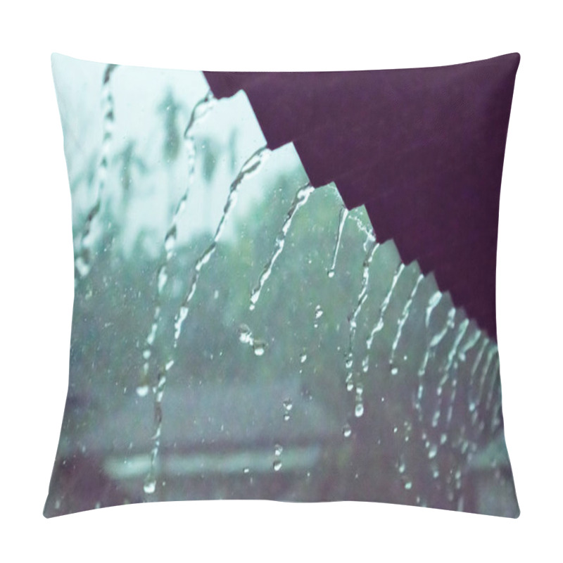 Personality  Rain Water Falling By The GI Sheet (Tin) Of The Roof Of A House. Pillow Covers