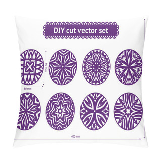 Personality  DIY Cut Vector Set. Abstract Ethnic Circle Designs Pillow Covers