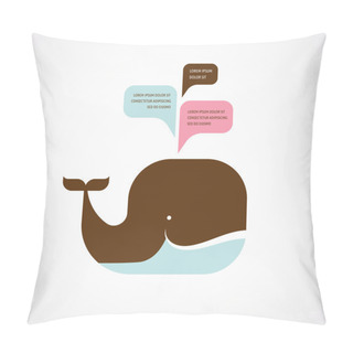 Personality  Whale Icon With Speech Bubbles Pillow Covers