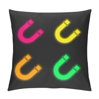 Personality  Attraction Four Color Glowing Neon Vector Icon Pillow Covers