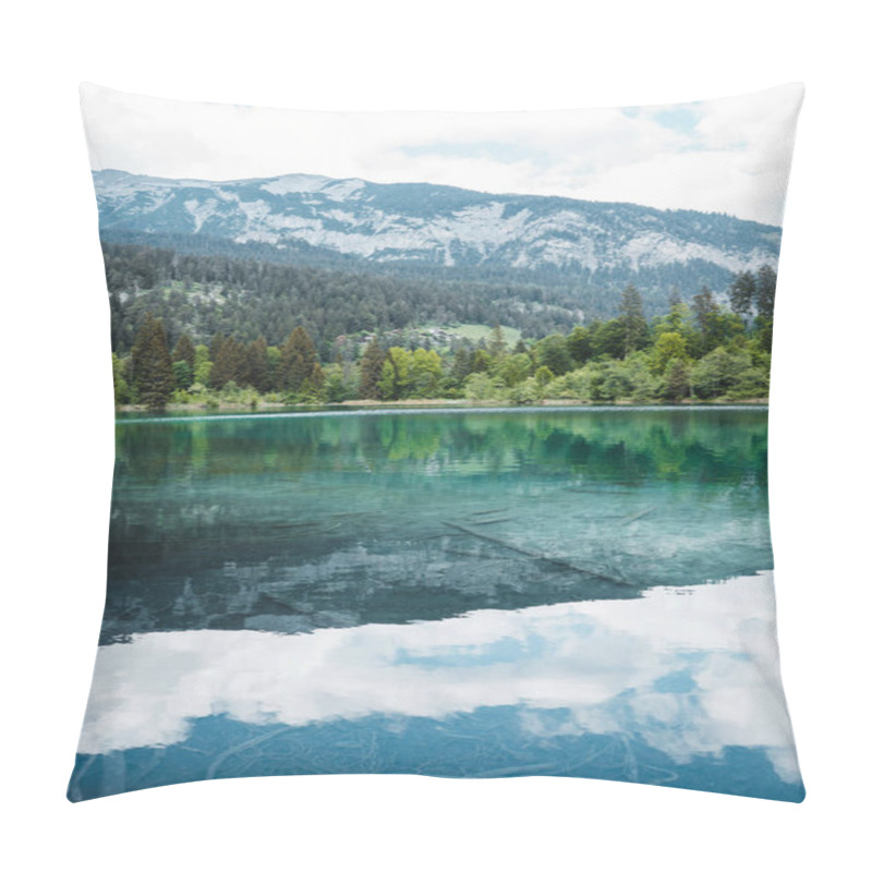 Personality  Crystal Clear Lake Crestasee In The Middle Of The Woods Pillow Covers