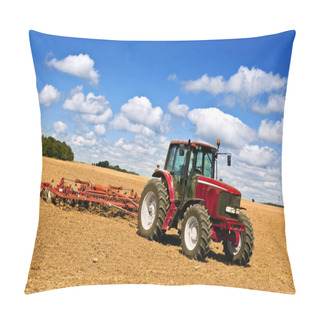 Personality  Tractor In Plowed Field Pillow Covers