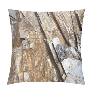 Personality  Slate Stone Texture In Playa Las Catedrales Ribadeo Galicia Spain Pillow Covers