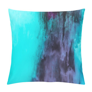 Personality  Creative Texture With Turquoise And Purple Splashes Of Paint Pillow Covers