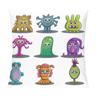 Personality  Big Set Of Cute Cartoon Monsters Pillow Covers