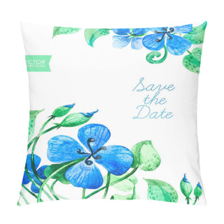 Personality  Blue Flowers Design Pillow Covers