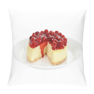 Personality  Isolated Plate Of Cherry Cheesecake Pillow Covers