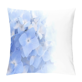 Personality  Beautiful Petal Of Blue Hydrangea Or Hortensia Flowers (Hydrangea Macrophylla) Fading Into White Background. Soft Dreamy Feel. Nature Background. Pillow Covers