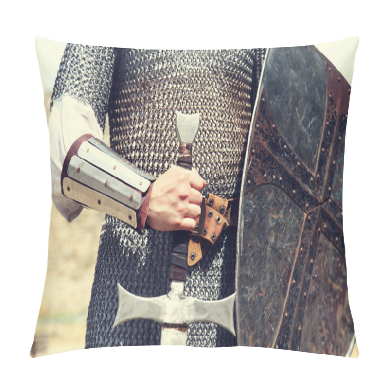 Personality  Knight. Photo In Vintage Style Pillow Covers