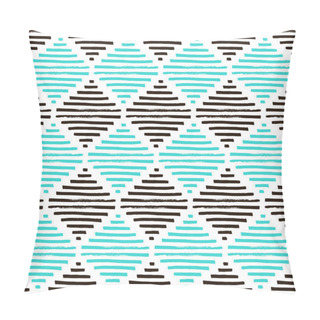 Personality  Simple Geometric Pattern. Brown, Light Blue And White Colors. Vi Pillow Covers