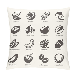 Personality  16 Nuts - Web Icons Collection Pillow Covers