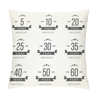 Personality  Vector Set Of Anniversary Signs, Symbols. Five, Ten, Twenty, Thirty, Forty, Fifty Years Jubilee Design Elements Collection. Pillow Covers