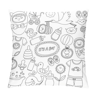 Personality  Baby Icons Hand Drawn Doodle Vector Set Pillow Covers