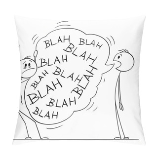 Personality  Talkative Person Talking Too Much, Vector Cartoon Stick Figure Illustration Pillow Covers