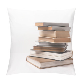 Personality  Ple Of Different Books Isolated On White  Pillow Covers