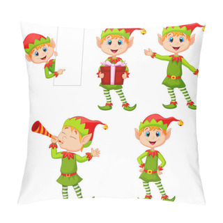 Personality  Vector Illustration Of Set Of Cartoon Elves Boy Isolated White Background Pillow Covers