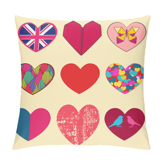 Personality  Set Of Different Hearts Pillow Covers