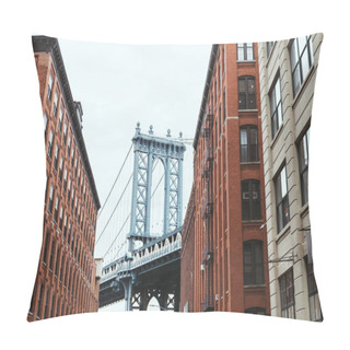 Personality  Urban Scene With Buildings And Brooklyn Bridge In New York City, Usa Pillow Covers