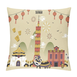 Personality  Taiwan Travel Design Pillow Covers