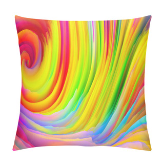 Personality  Color Storm Series. 3D Rendering Of Colorful Ridges Of Virtual Paint To Serve As Wallpaper Or Background On The Subject Of Art And Design Pillow Covers