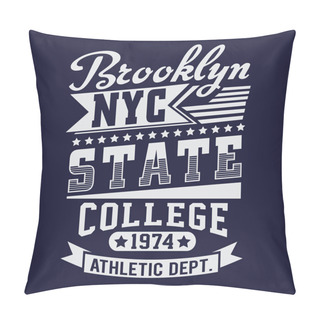 Personality  Brooklyn Athletic Sport Typography, T-shirt Graphic Pillow Covers