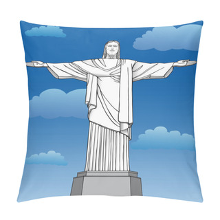 Personality  Christ In Brazil Is A Famous Monument On The Mountain Pillow Covers