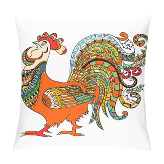 Personality  Zentangle Stylized Cock. Pillow Covers