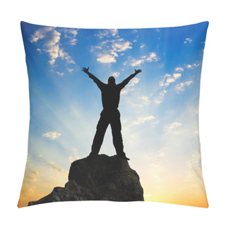 Personality  Silhouette Of Man And Sunshine Pillow Covers
