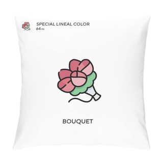 Personality  Bouquet Special Lineal Color Vector Icon. Bouquet Icons For Your Business Project Pillow Covers