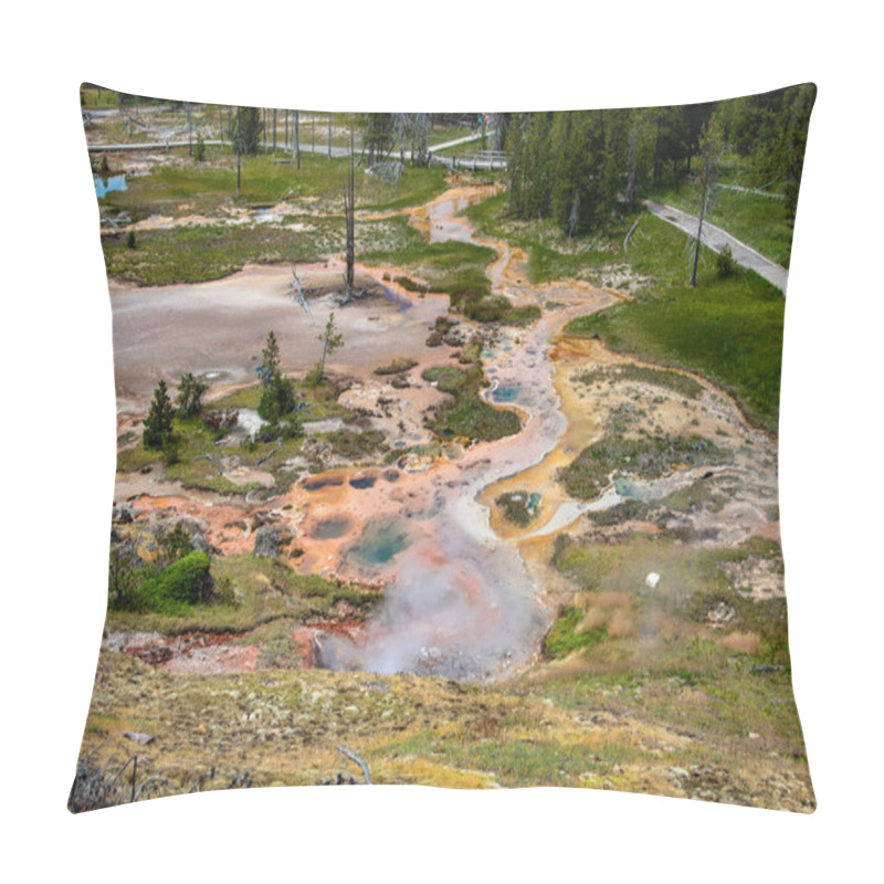 Personality  Artists painpots geothermal area in Yellowstone National Park pillow covers