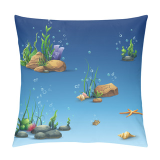 Personality  Kit Of The Underwater World With Shell, Seaweed, Starfish, Stones Pillow Covers
