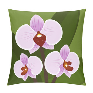 Personality  Vector Flower. Orchid In Lilac Color Pillow Covers