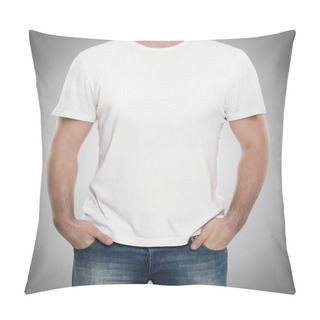 Personality  Blank White T-shirt With Copy Space Pillow Covers