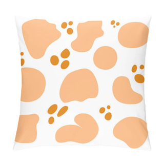 Personality  Trendy Abstract Hand Drawn Set With Wave Lines, Circles And Liquid Shapes. Retro Yellow Objects Isolated On White Background. Vector Illustration Pillow Covers