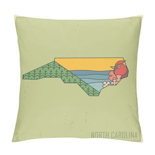 Personality  North Carolina State Map Pillow Covers