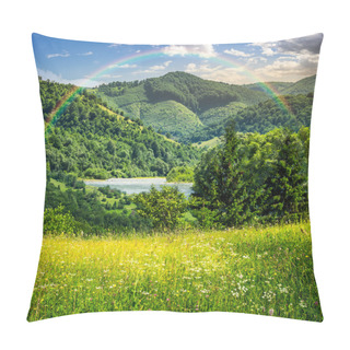 Personality  Pine Trees Near Meadow In Mountains Pillow Covers
