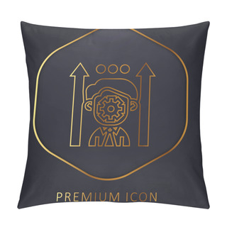 Personality  Boosting Potential Golden Line Premium Logo Or Icon Pillow Covers